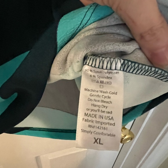 LuLaRoe Cassie Teal and Dark Teal Striped Knit Skirt - Picture 4 of 6